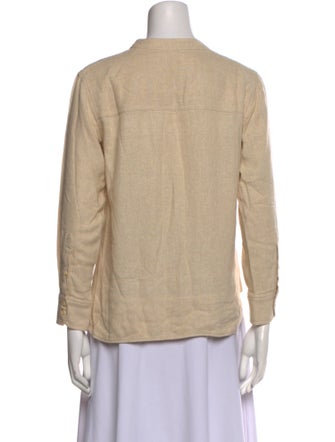 Étoile Isabel Marant Silk Mock Neck Button-Up Top