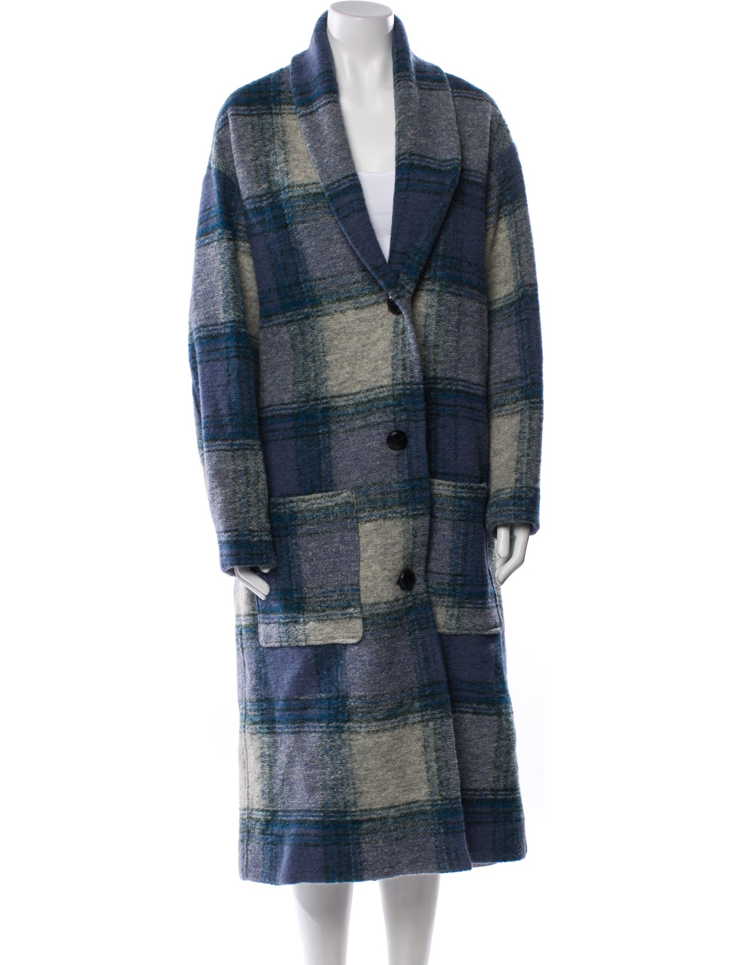 Étoile Isabel Marant Wool Plaid Print Coat