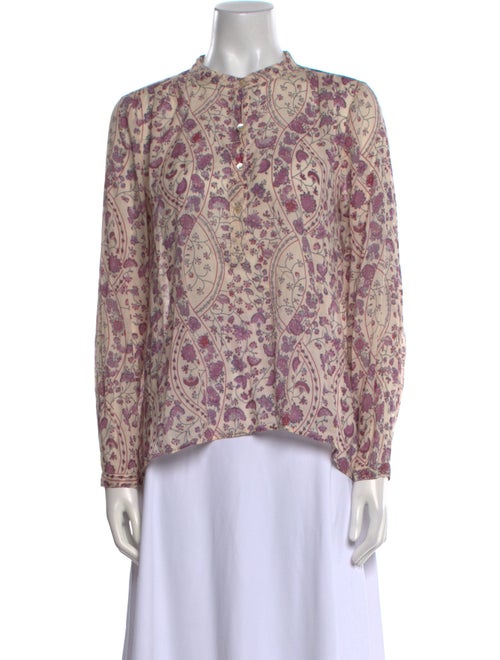 Étoile Isabel Marant Floral Print Mock Neck Blouse