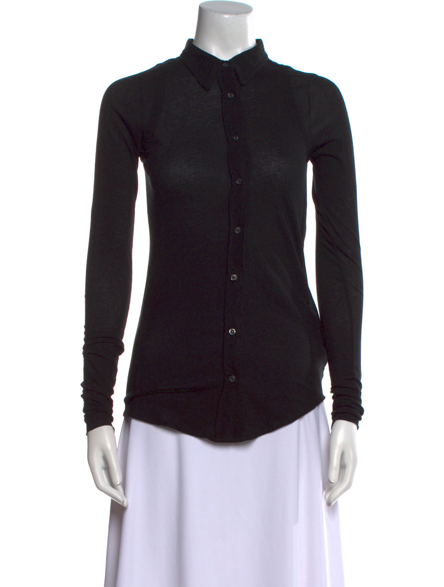 Étoile Isabel Marant Mock Neck Long Sleeve Button-Up Top