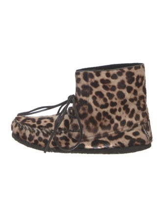 Étoile Isabel Marant Ponyhair Animal Print Lace-Up Boots
