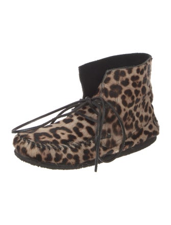 Étoile Isabel Marant Ponyhair Animal Print Lace-Up Boots