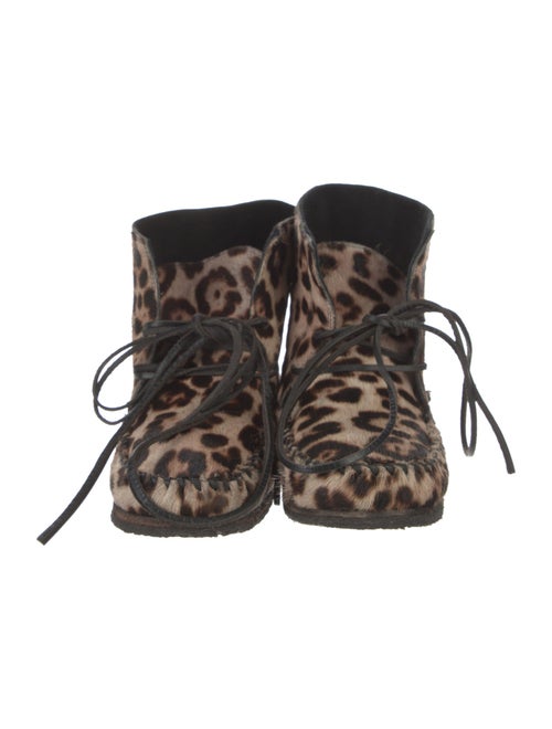 Étoile Isabel Marant Ponyhair Animal Print Lace-Up Boots
