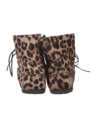 Étoile Isabel Marant Ponyhair Animal Print Lace-Up Boots