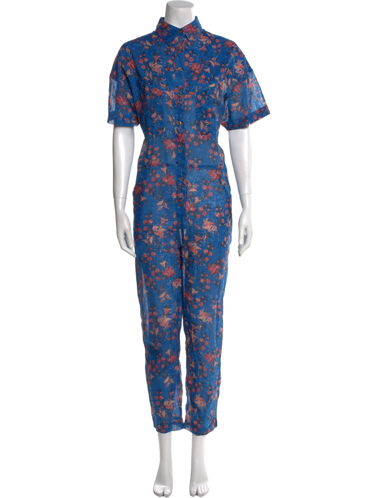 Étoile Isabel Marant Floral Print Mock Neck Jumpsuit