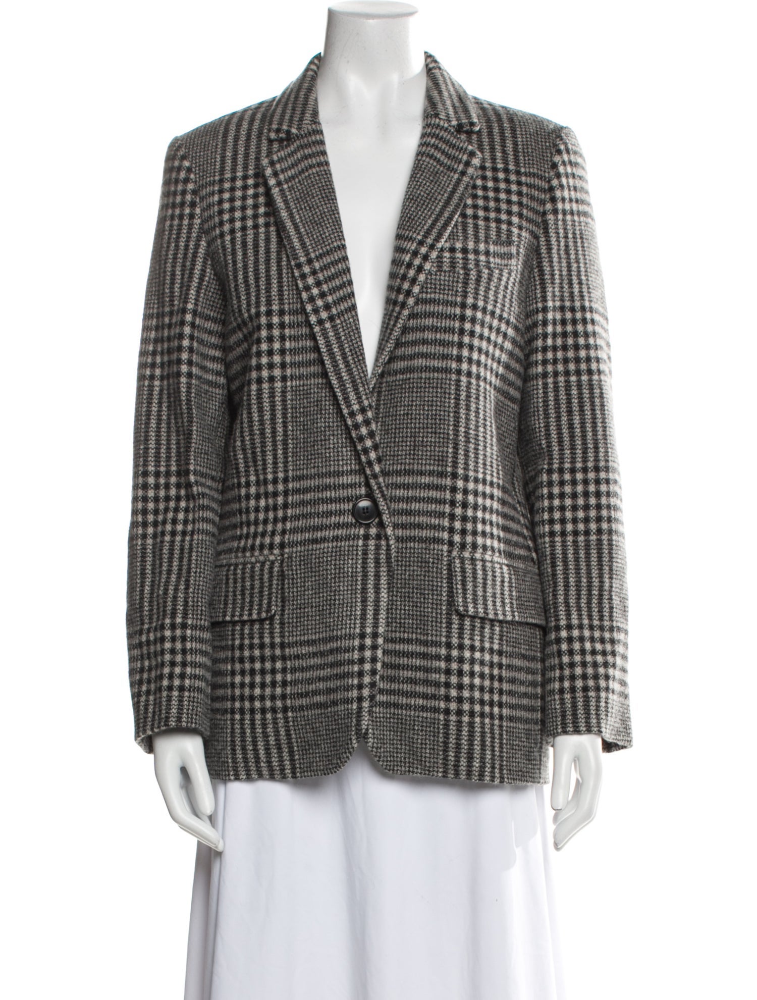 Étoile Isabel Marant Wool Plaid Print Blazer
