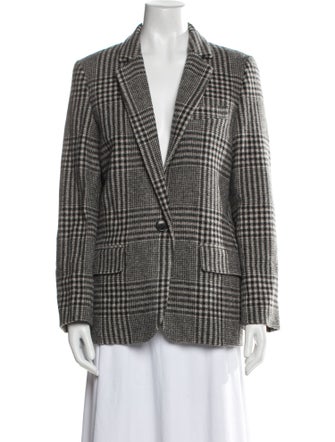 Étoile Isabel Marant Wool Plaid Print Blazer
