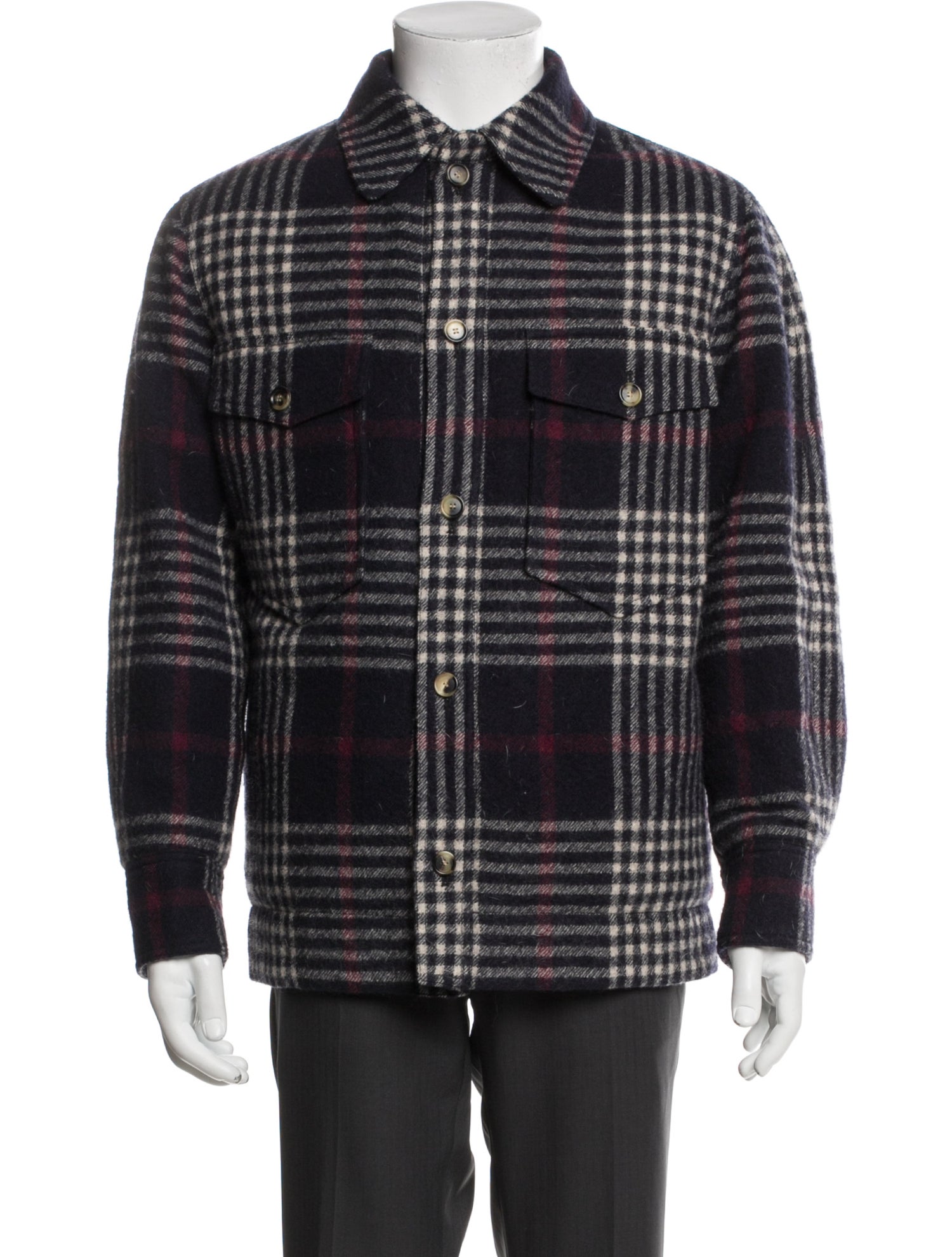 Étoile Isabel Marant Virgin Wool Plaid Print Trucker Jacket