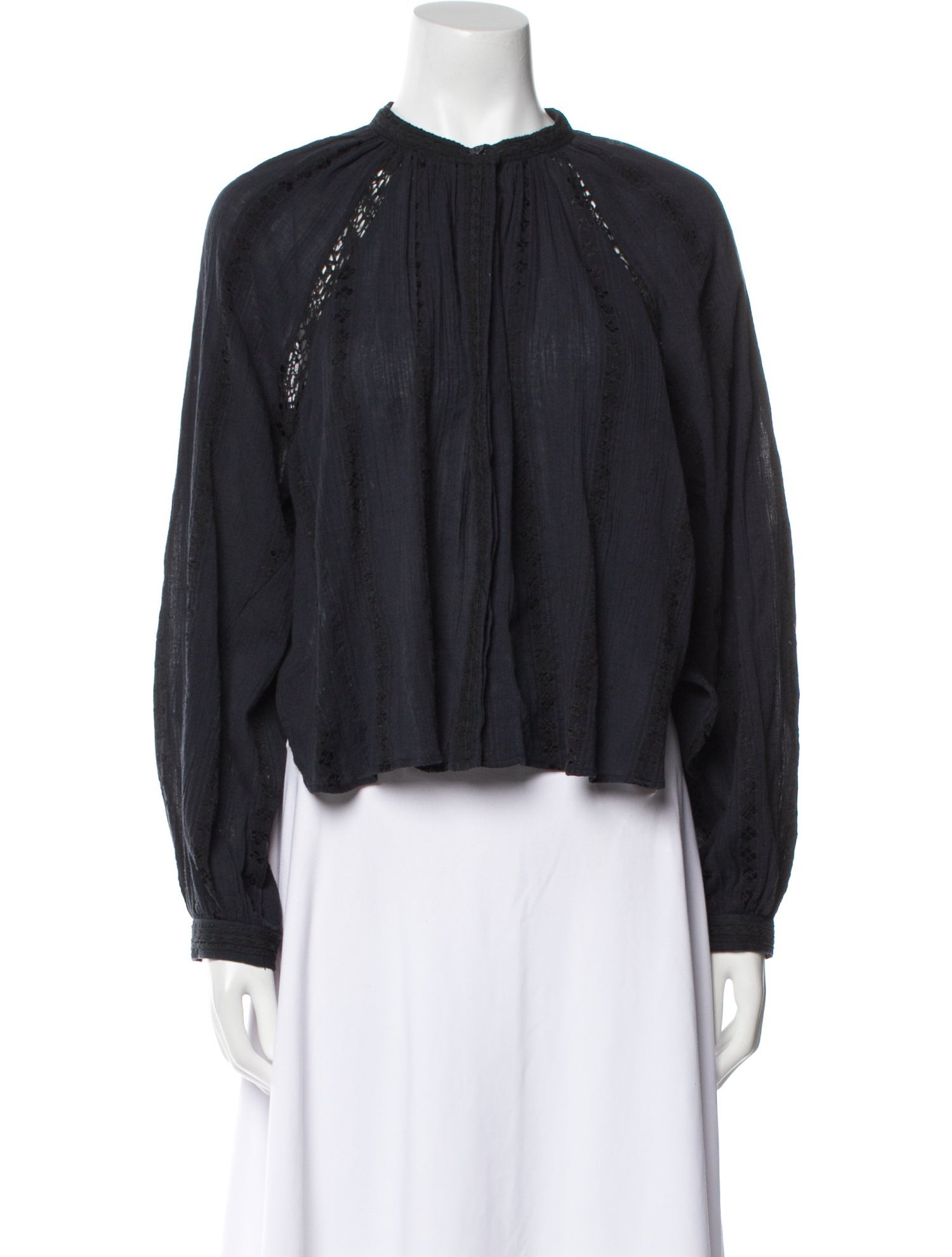 Étoile Isabel Marant Mock Neck Long Sleeve Crop Top