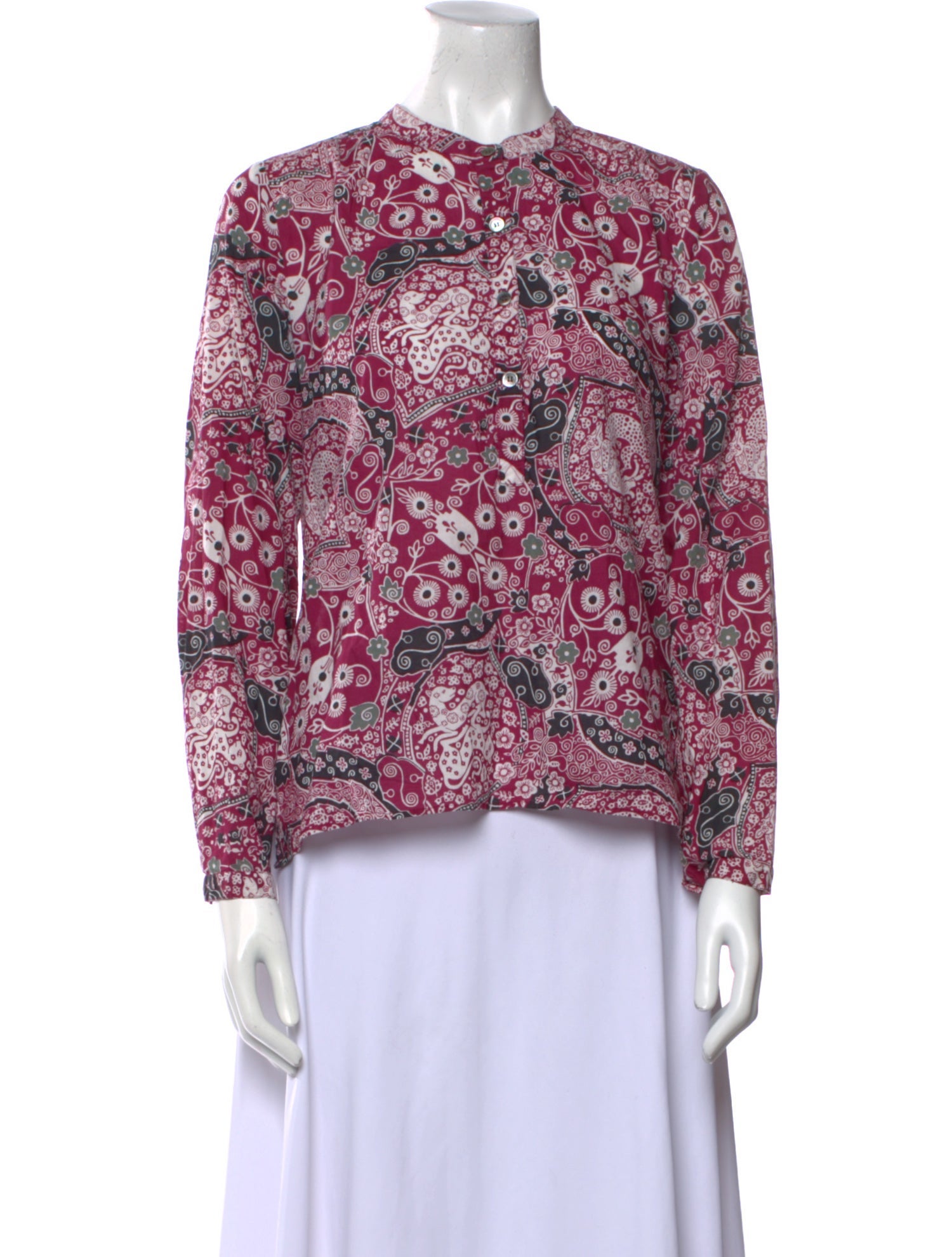 Étoile Isabel Marant Floral Print Mock Neck Blouse