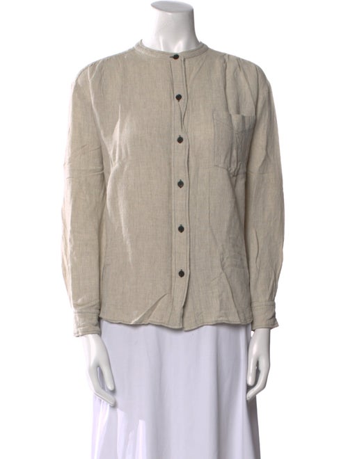 Étoile Isabel Marant Mock Neck Long Sleeve Button-Up Top