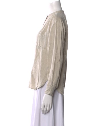 Étoile Isabel Marant Mock Neck Long Sleeve Button-Up Top