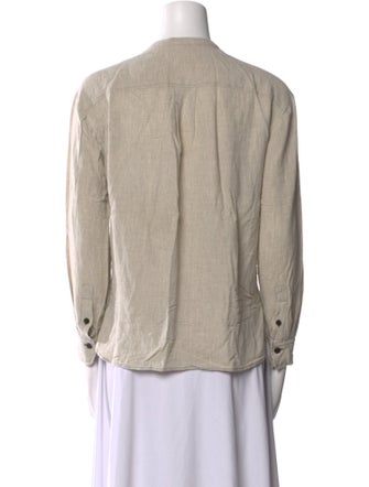 Étoile Isabel Marant Mock Neck Long Sleeve Button-Up Top