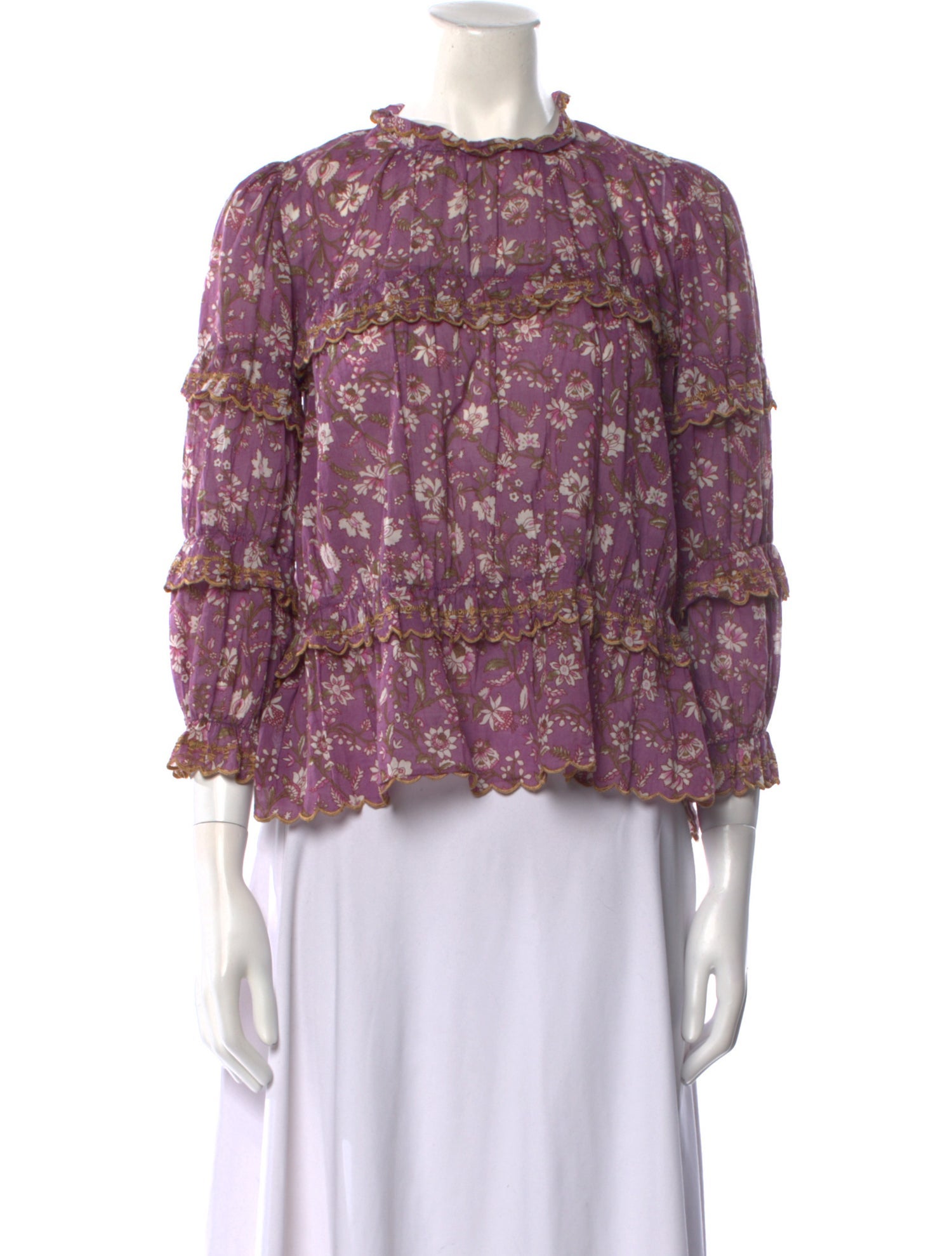 Étoile Isabel Marant Floral Print Mock Neck Blouse