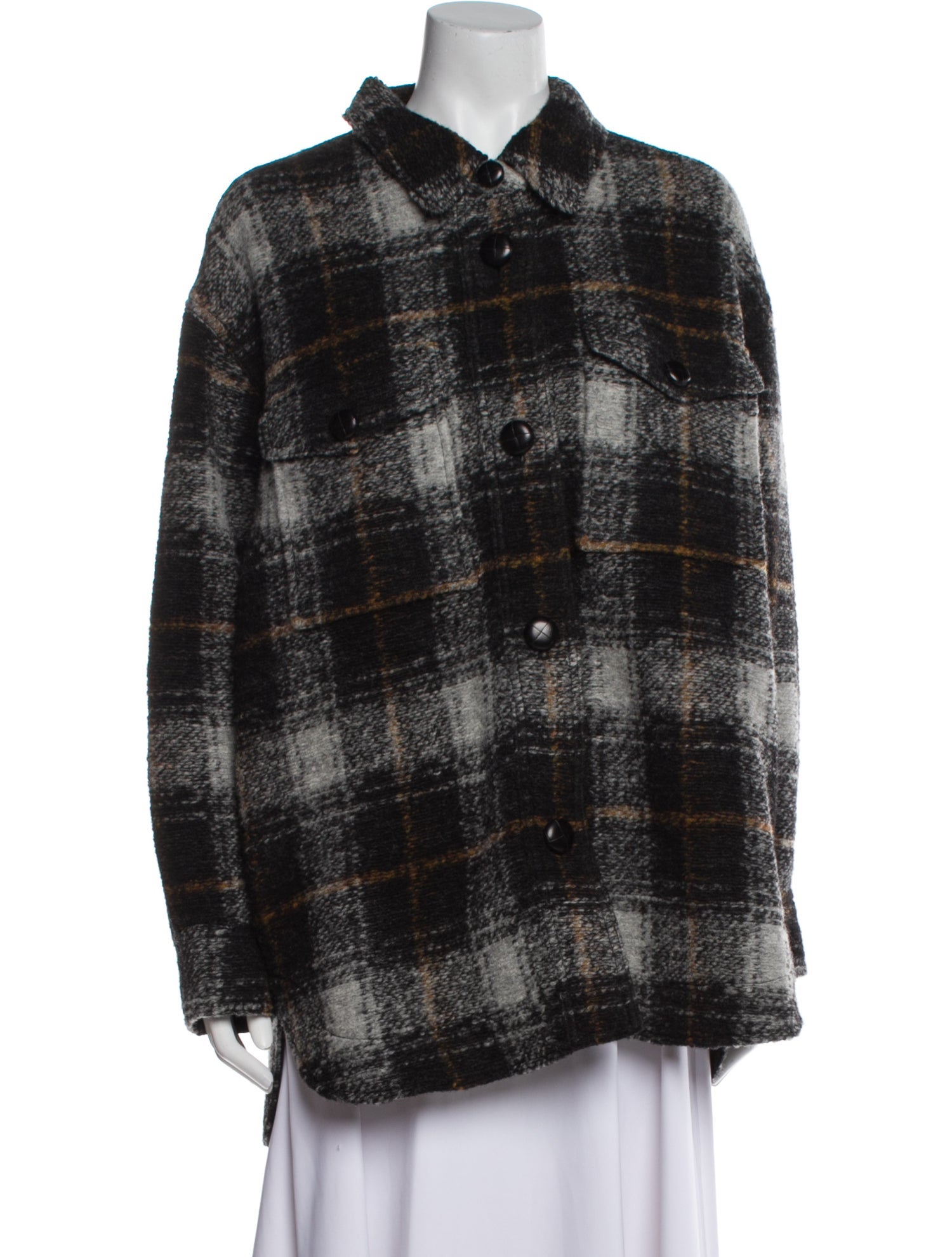 Étoile Isabel Marant Wool Plaid Print Coat