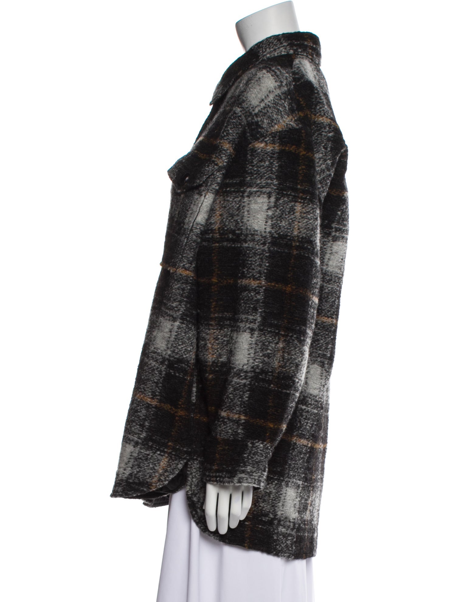 Étoile Isabel Marant Wool Plaid Print Coat