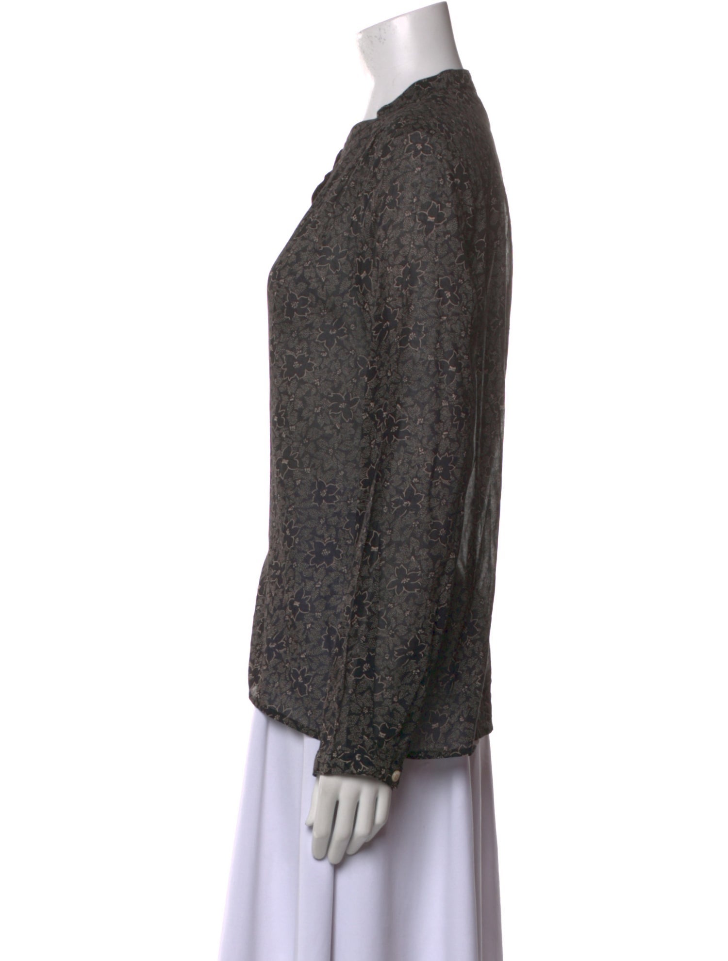 Étoile Isabel Marant Floral Print Crew Neck Button-Up Top