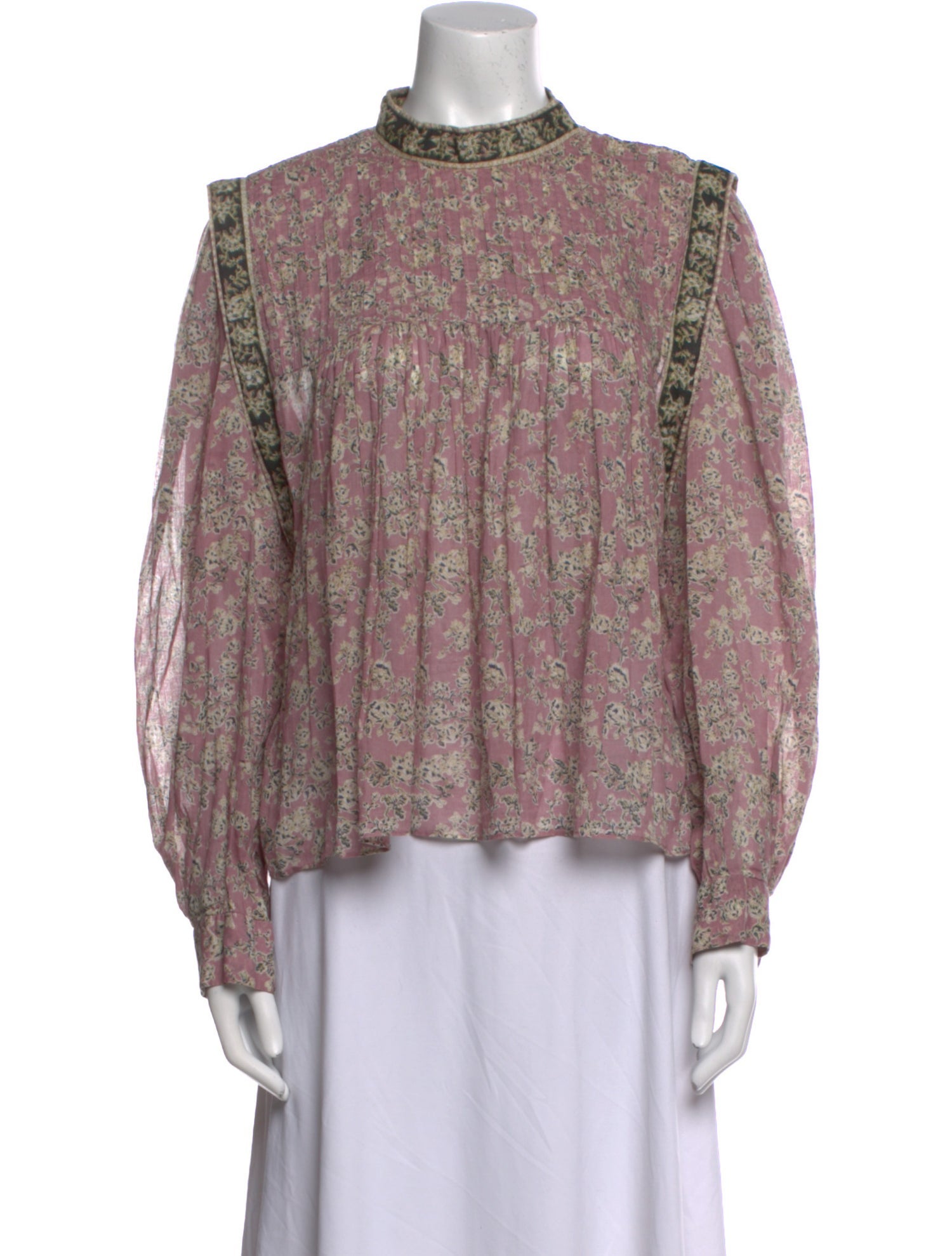 Étoile Isabel Marant Floral Print Mock Neck Blouse