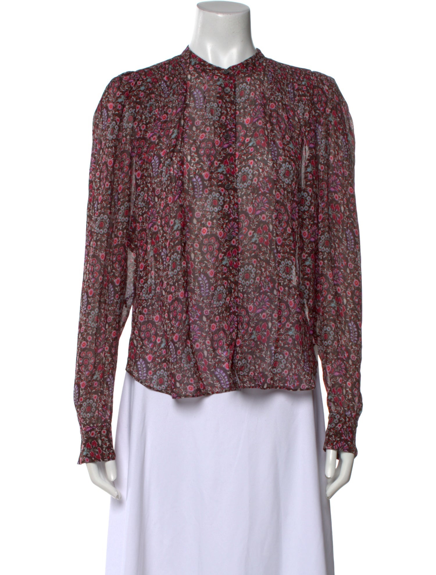 Étoile Isabel Marant Floral Print Mock Neck Blouse