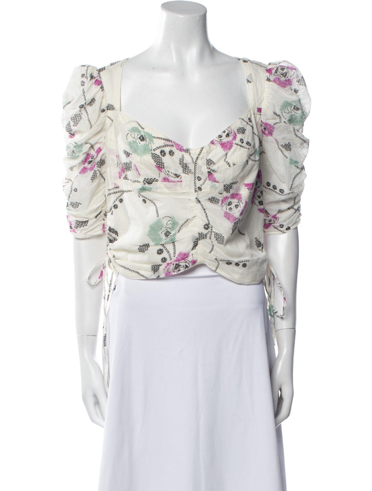 Étoile Isabel Marant Floral Print V-Neck Crop Top