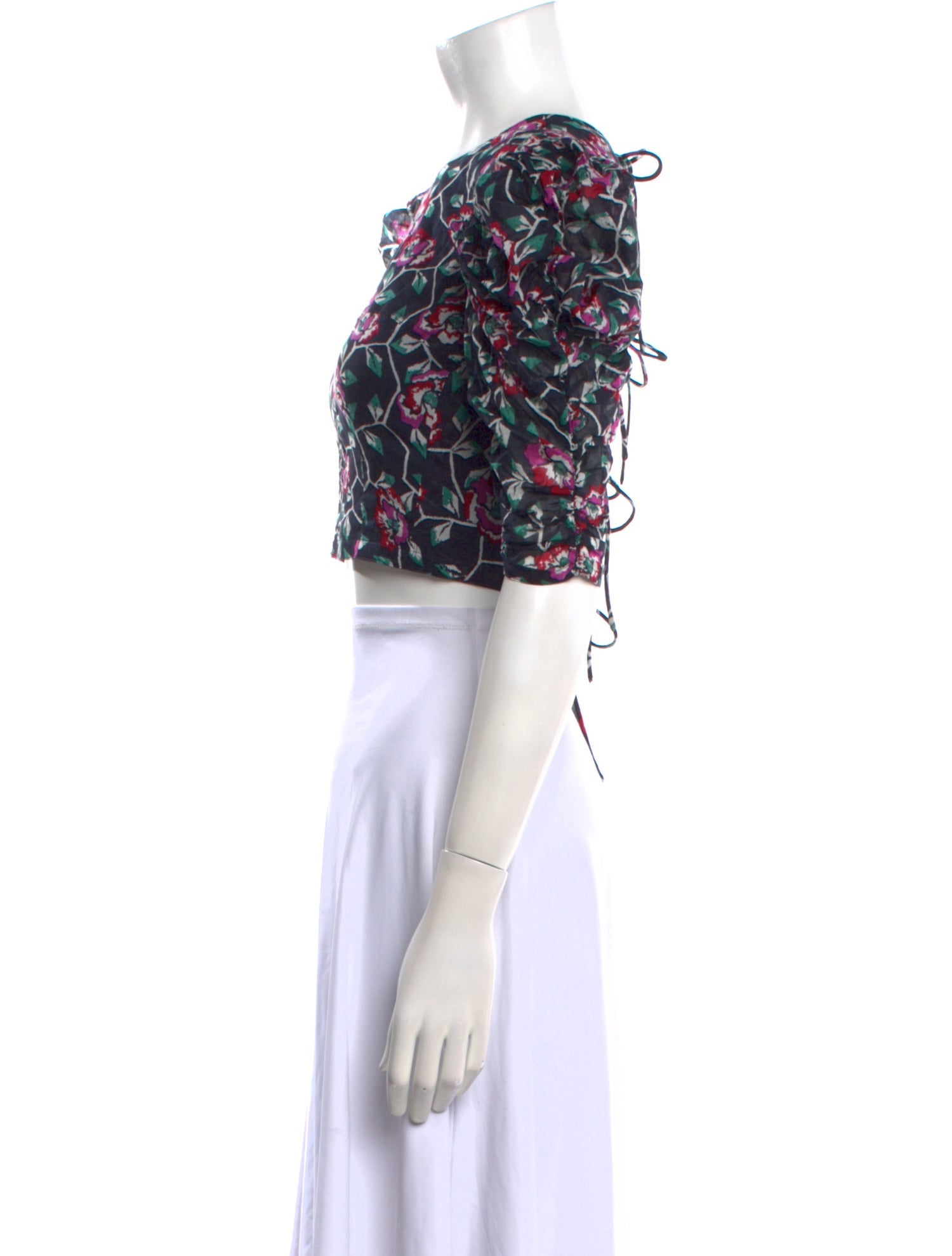 Étoile Isabel Marant Floral Print Crew Neck Crop Top