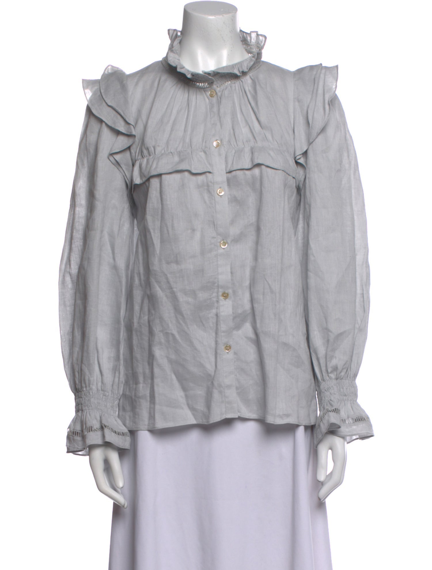 Étoile Isabel Marant Linen Long Sleeve Button-Up Top