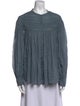 Étoile Isabel Marant Mock Neck Long Sleeve Button-Up Top