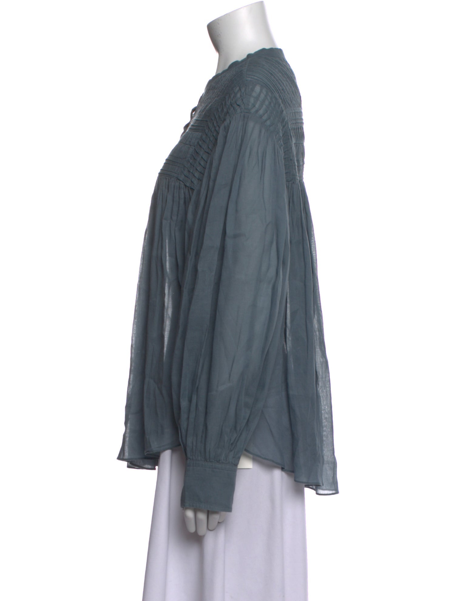 Étoile Isabel Marant Mock Neck Long Sleeve Button-Up Top