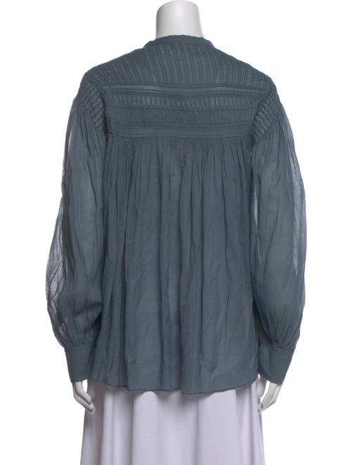 Étoile Isabel Marant Mock Neck Long Sleeve Button-Up Top