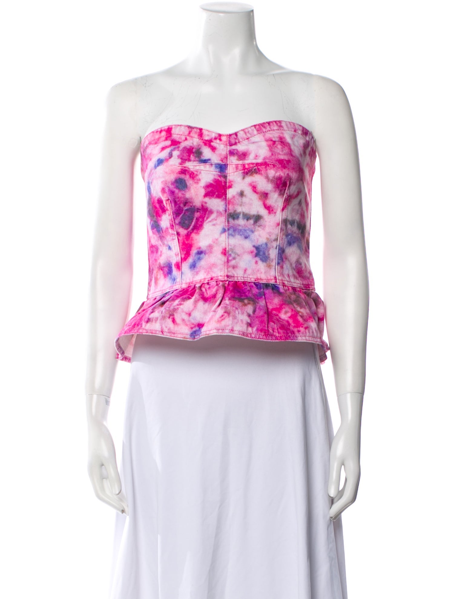Étoile Isabel Marant Floral Print Strapless Crop Top