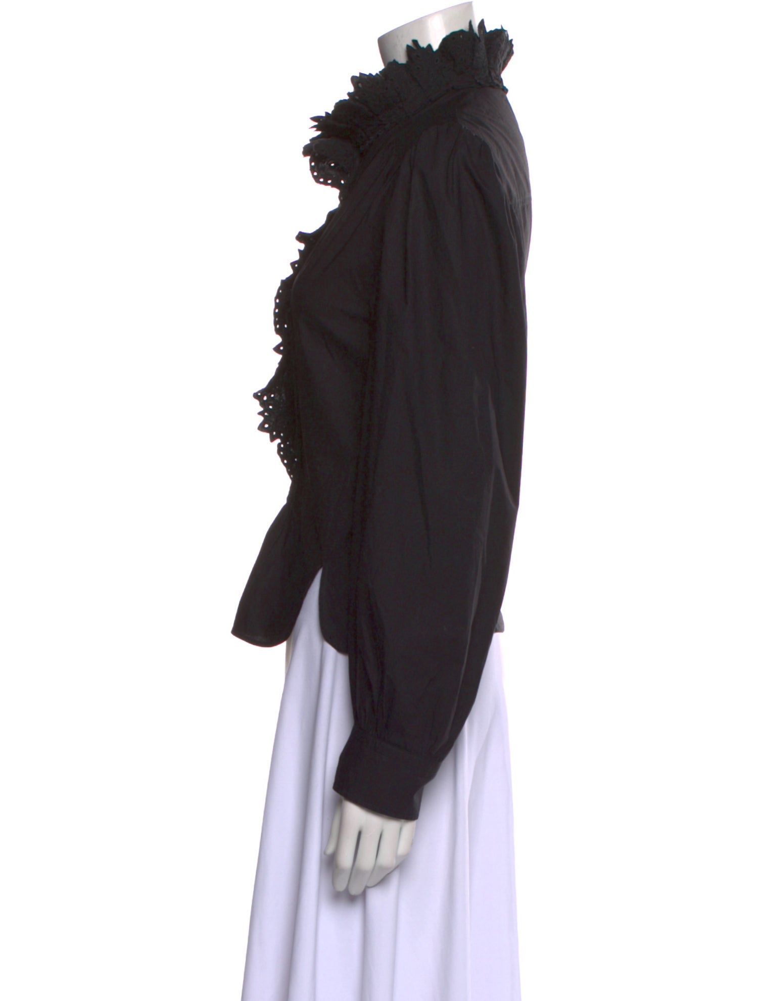 Étoile Isabel Marant Mock Neck Long Sleeve Button-Up Top