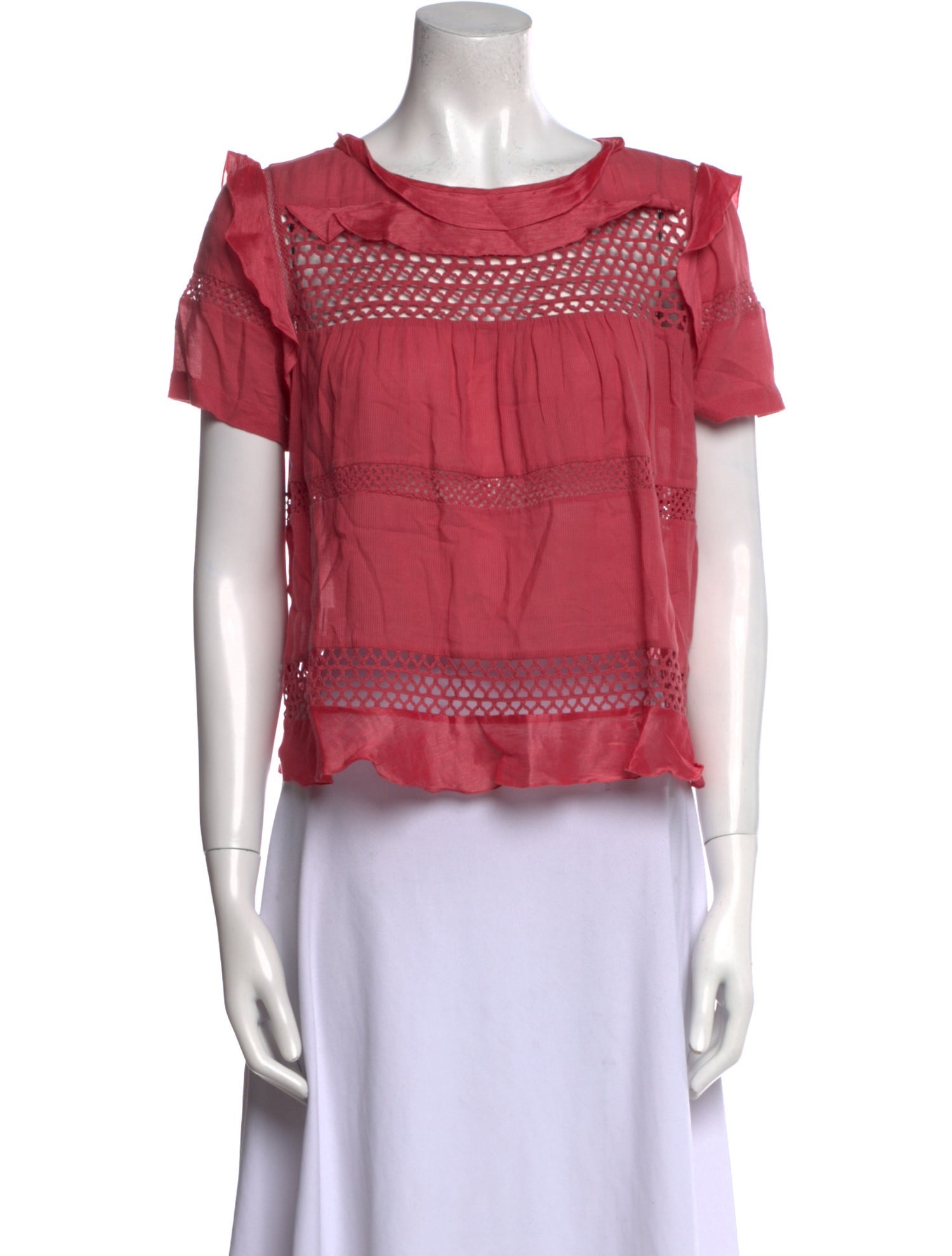 Étoile Isabel Marant Bateau Neckline Short Sleeve Crop Top