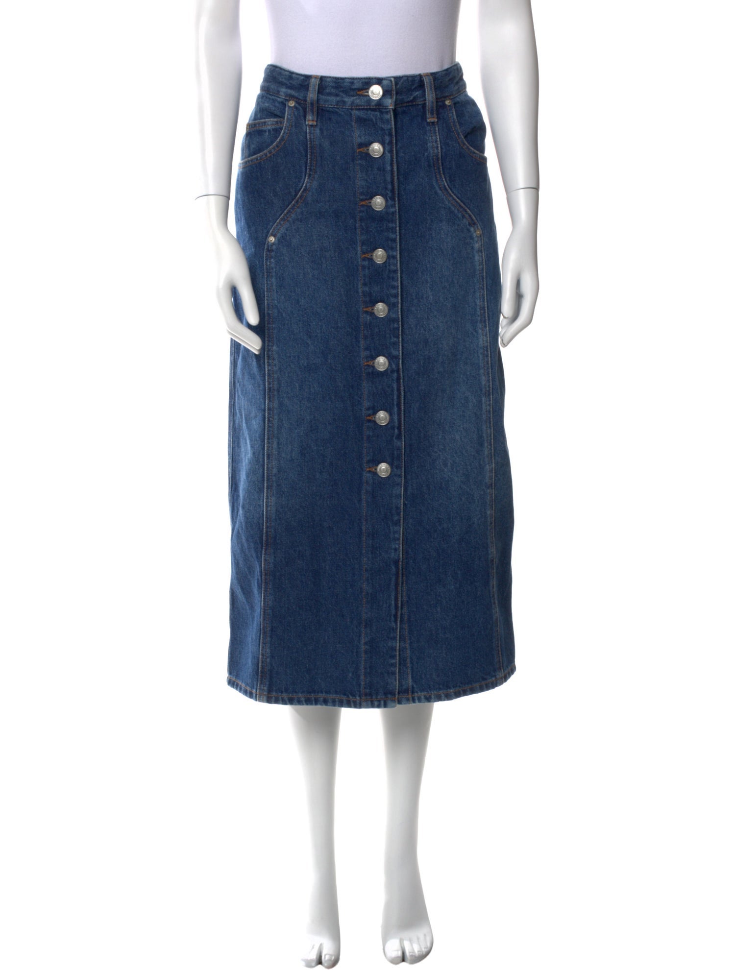 Étoile Isabel Marant Faux Fur Trim Midi Length Skirt