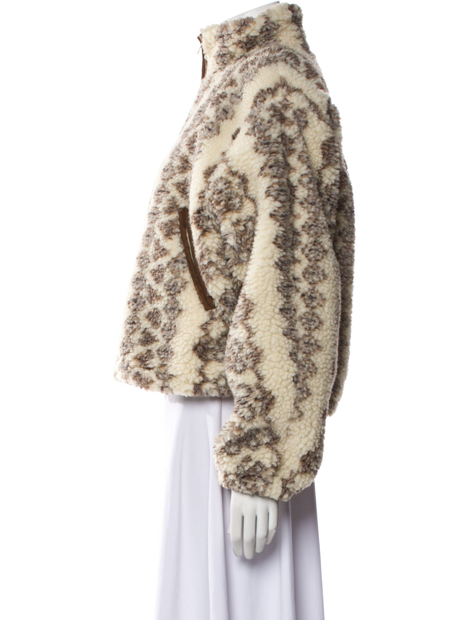 Étoile Isabel Marant Animal Print Faux Fur Jacket