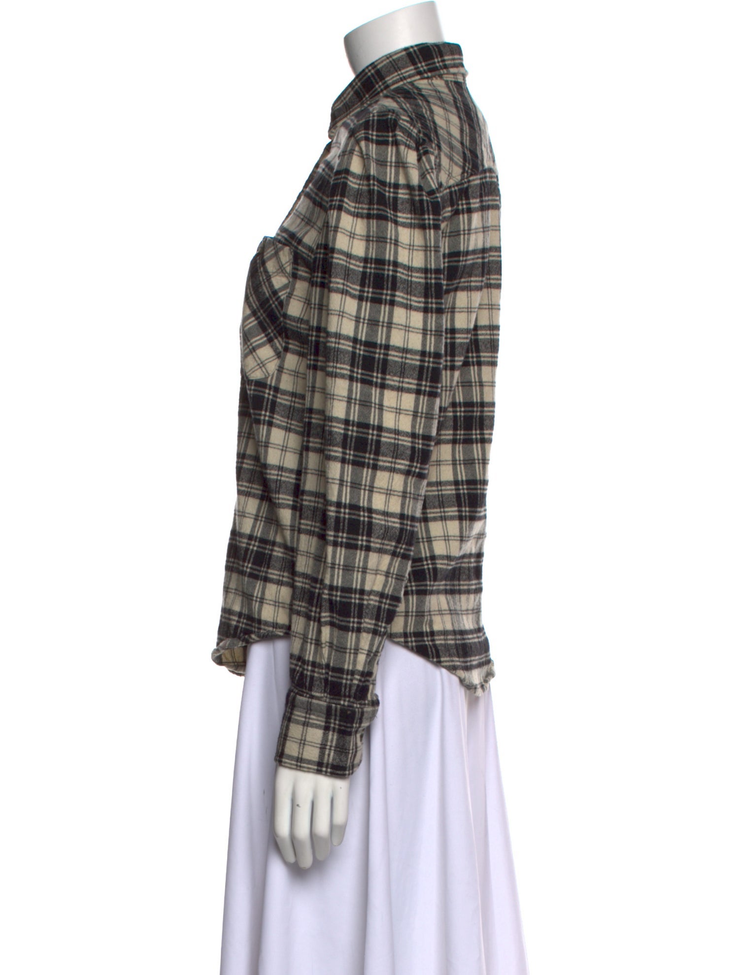 Étoile Isabel Marant Plaid Print Long Sleeve Button-Up Top