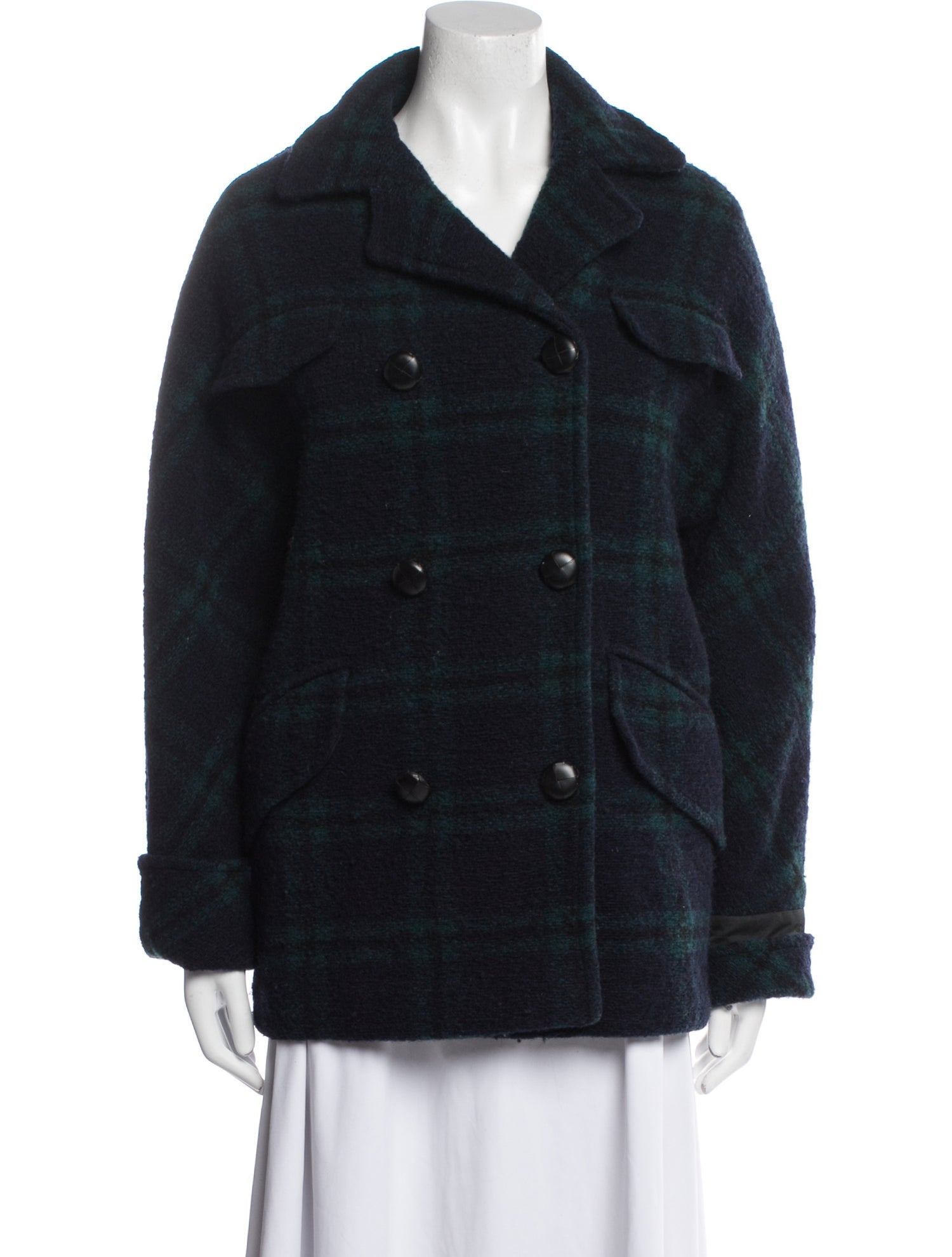 Étoile Isabel Marant Virgin Wool Plaid Print Coat