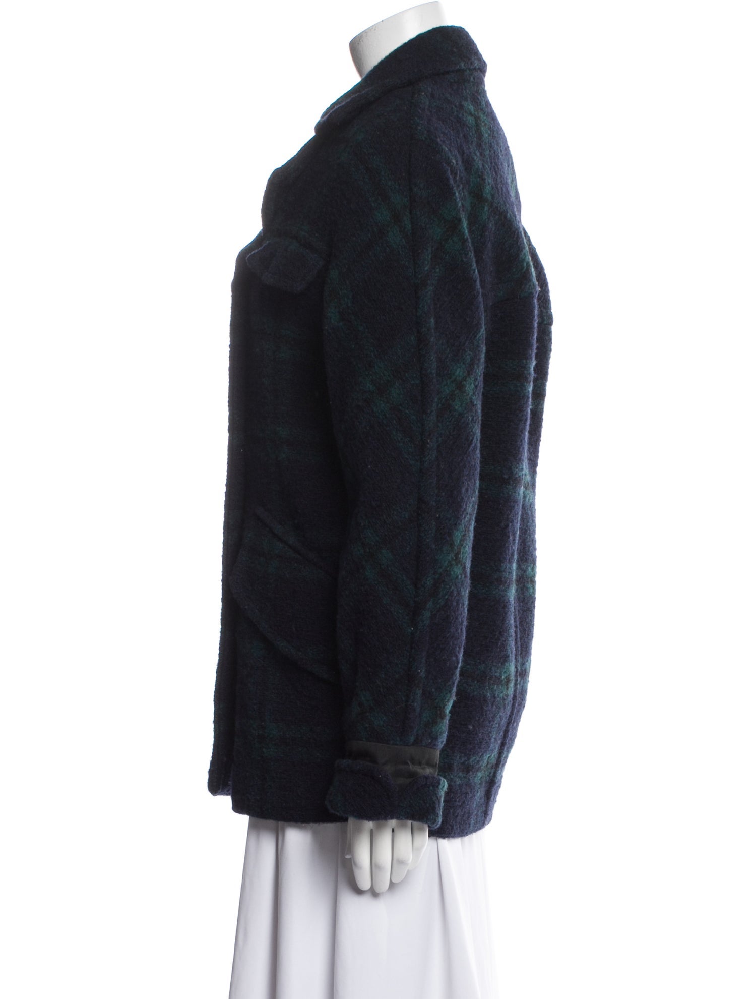 Étoile Isabel Marant Virgin Wool Plaid Print Coat