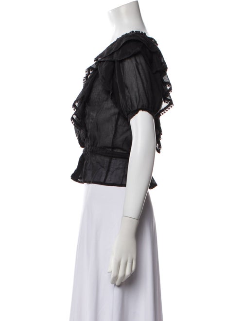 Étoile Isabel Marant V-Neck Short Sleeve Crop Top