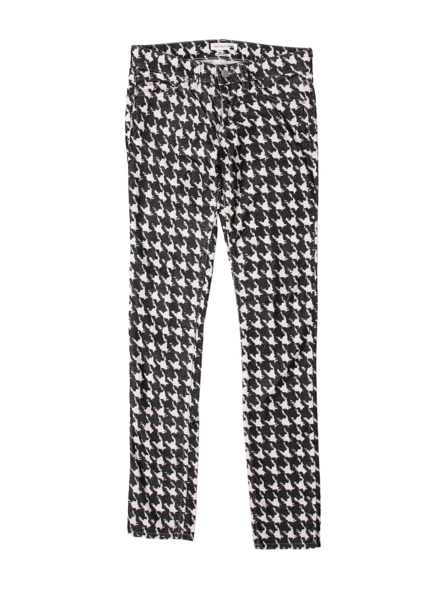 Étoile Isabel Marant Houndstooth Print Skinny Leg Pants