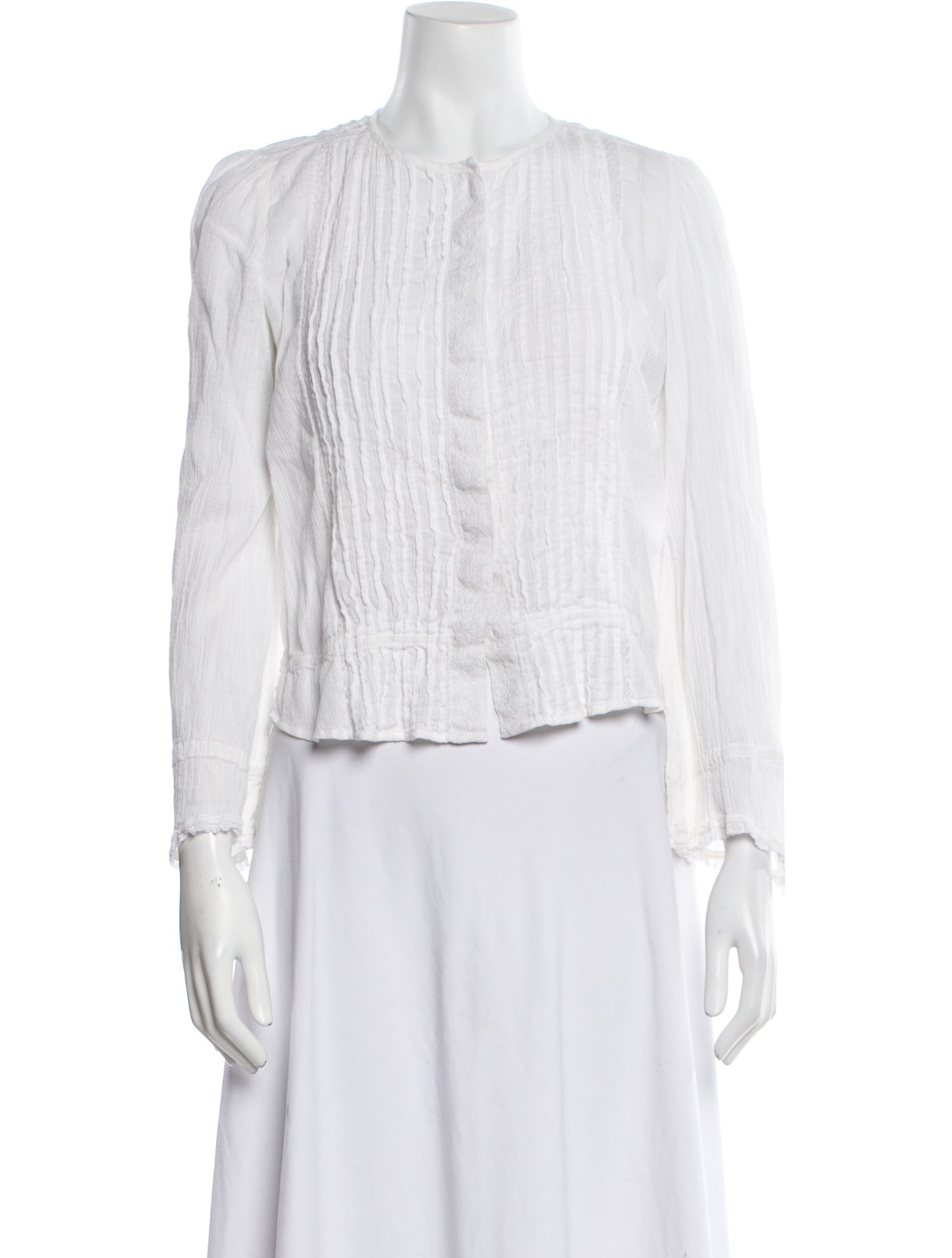 Étoile Isabel Marant Crew Neck Three-Quarter Sleeve Crop Top