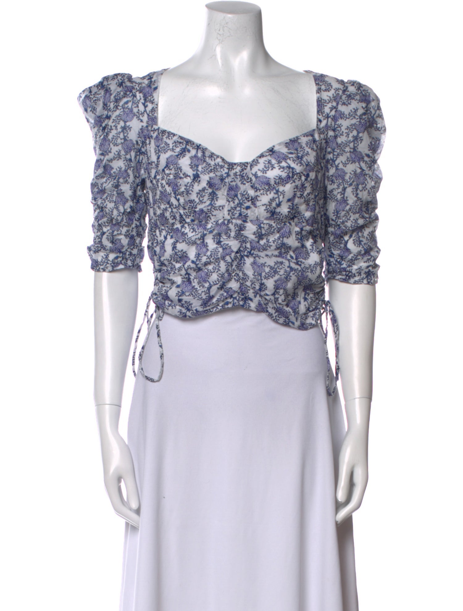 Étoile Isabel Marant Floral Print Square Neckline Crop Top