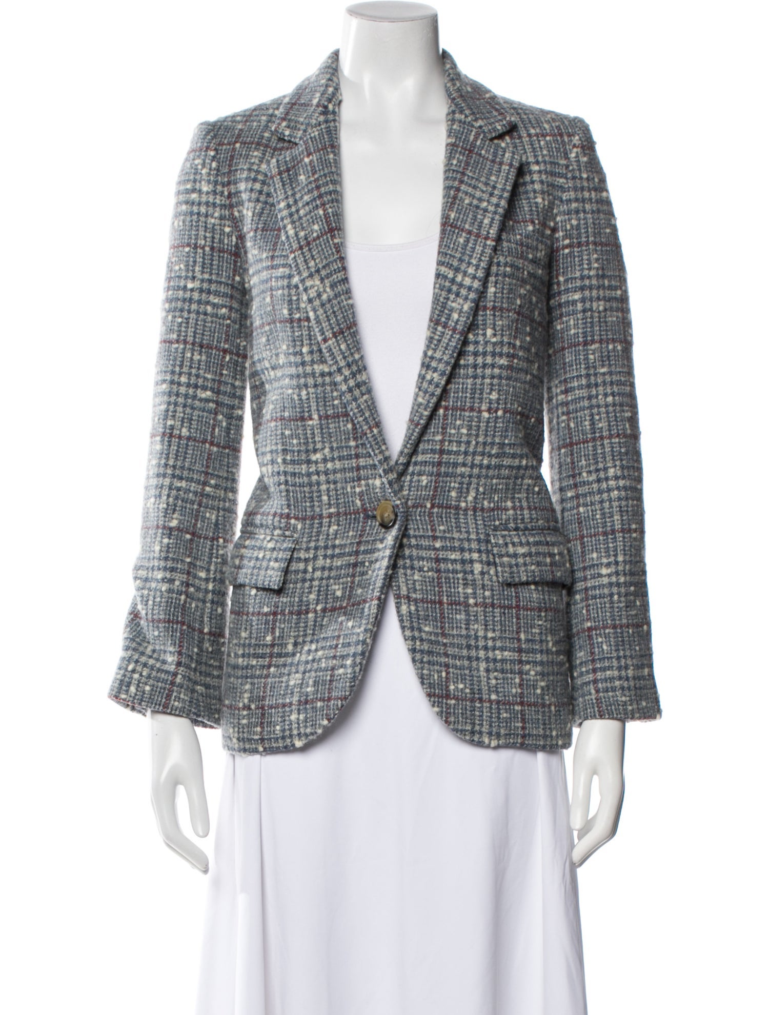 Étoile Isabel Marant Virgin Wool Plaid Print Blazer