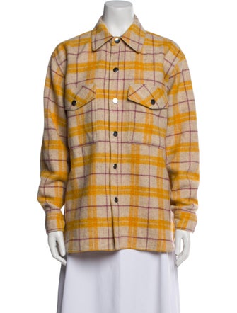 Étoile Isabel Marant Virgin Wool Plaid Print Utility Jacket