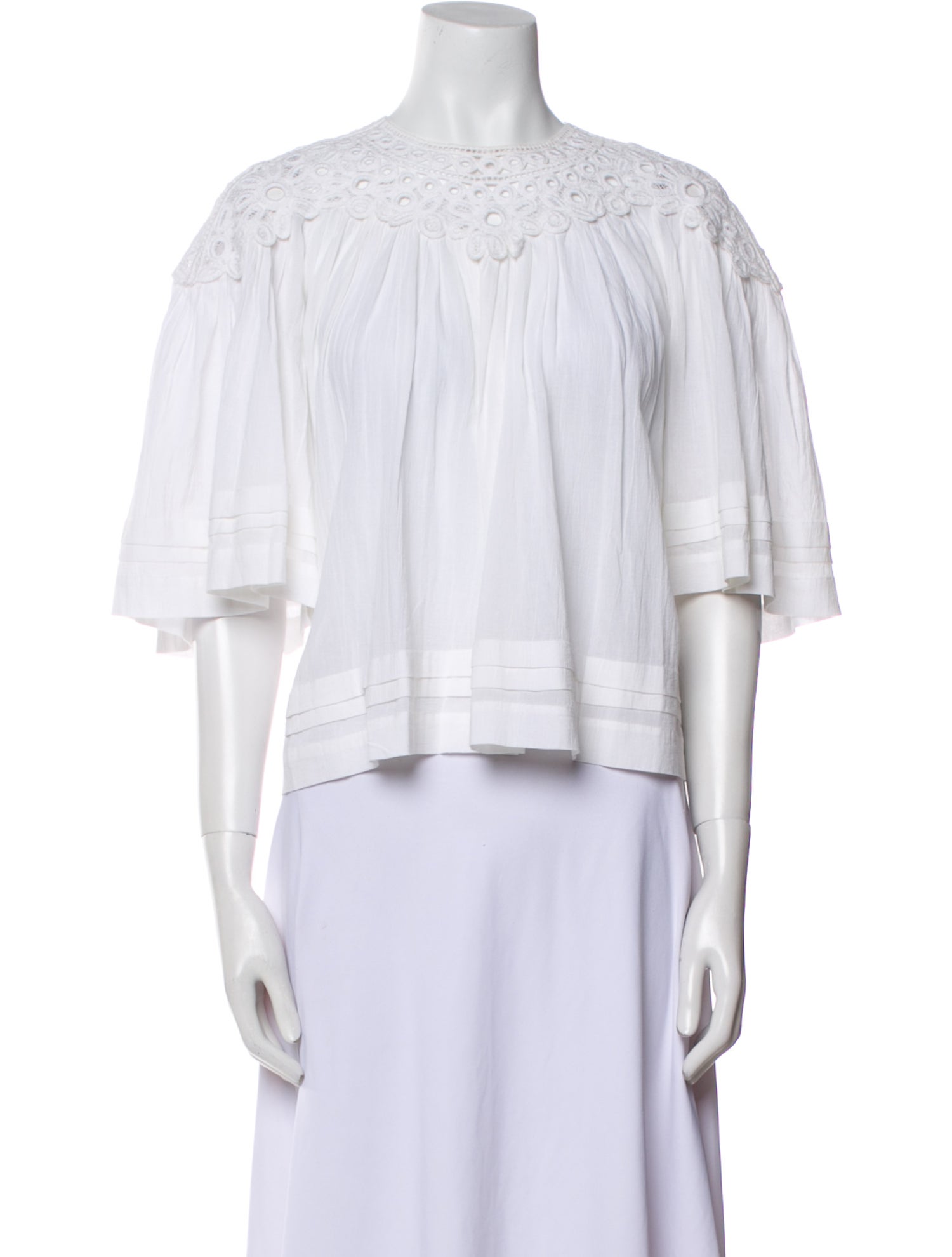 Étoile Isabel Marant Scoop Neck Three-Quarter Sleeve Crop Top