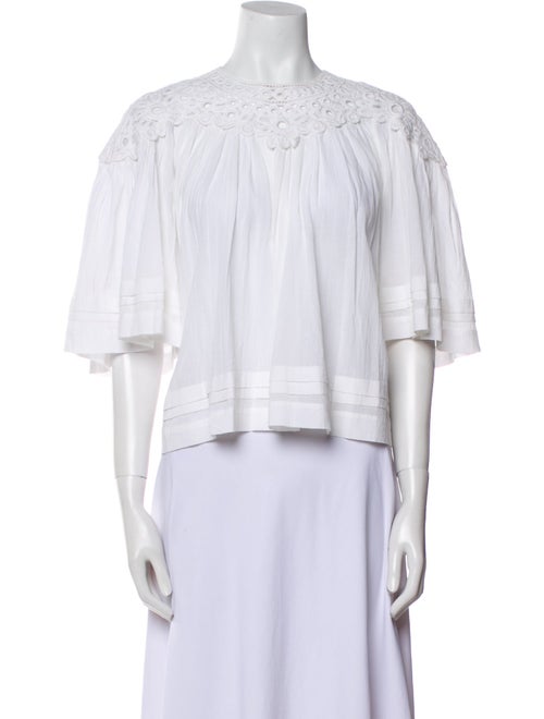 Étoile Isabel Marant Scoop Neck Three-Quarter Sleeve Crop Top