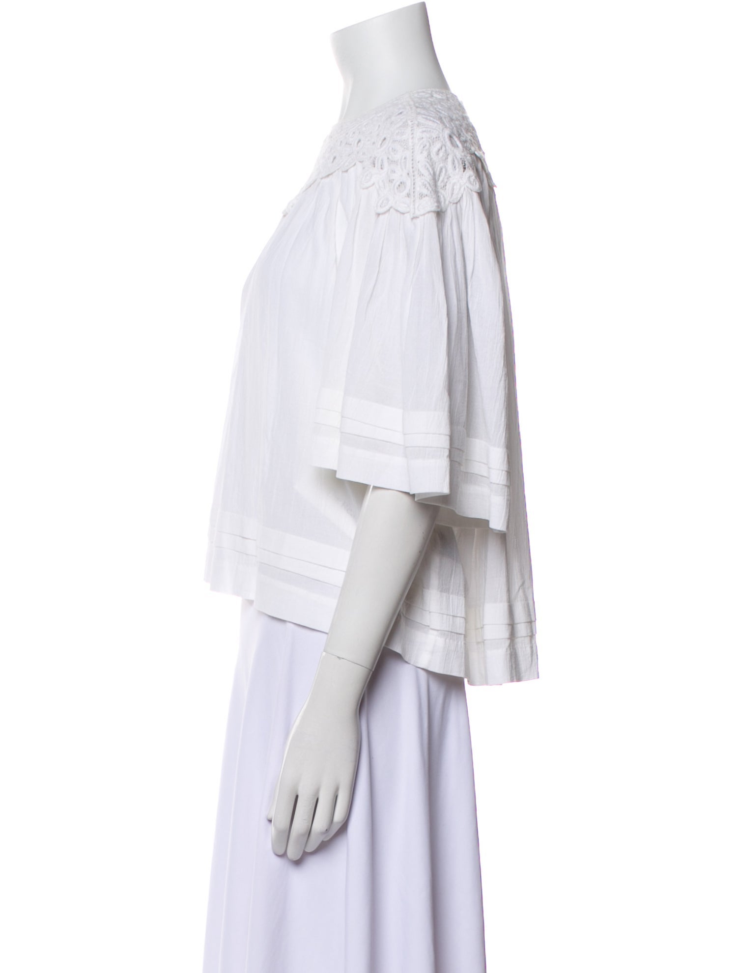 Étoile Isabel Marant Scoop Neck Three-Quarter Sleeve Crop Top