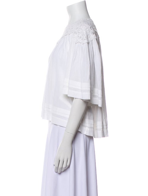 Étoile Isabel Marant Scoop Neck Three-Quarter Sleeve Crop Top