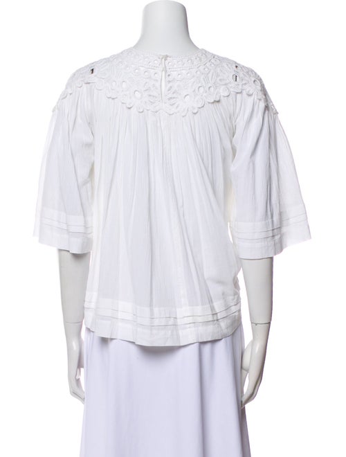 Étoile Isabel Marant Scoop Neck Three-Quarter Sleeve Crop Top