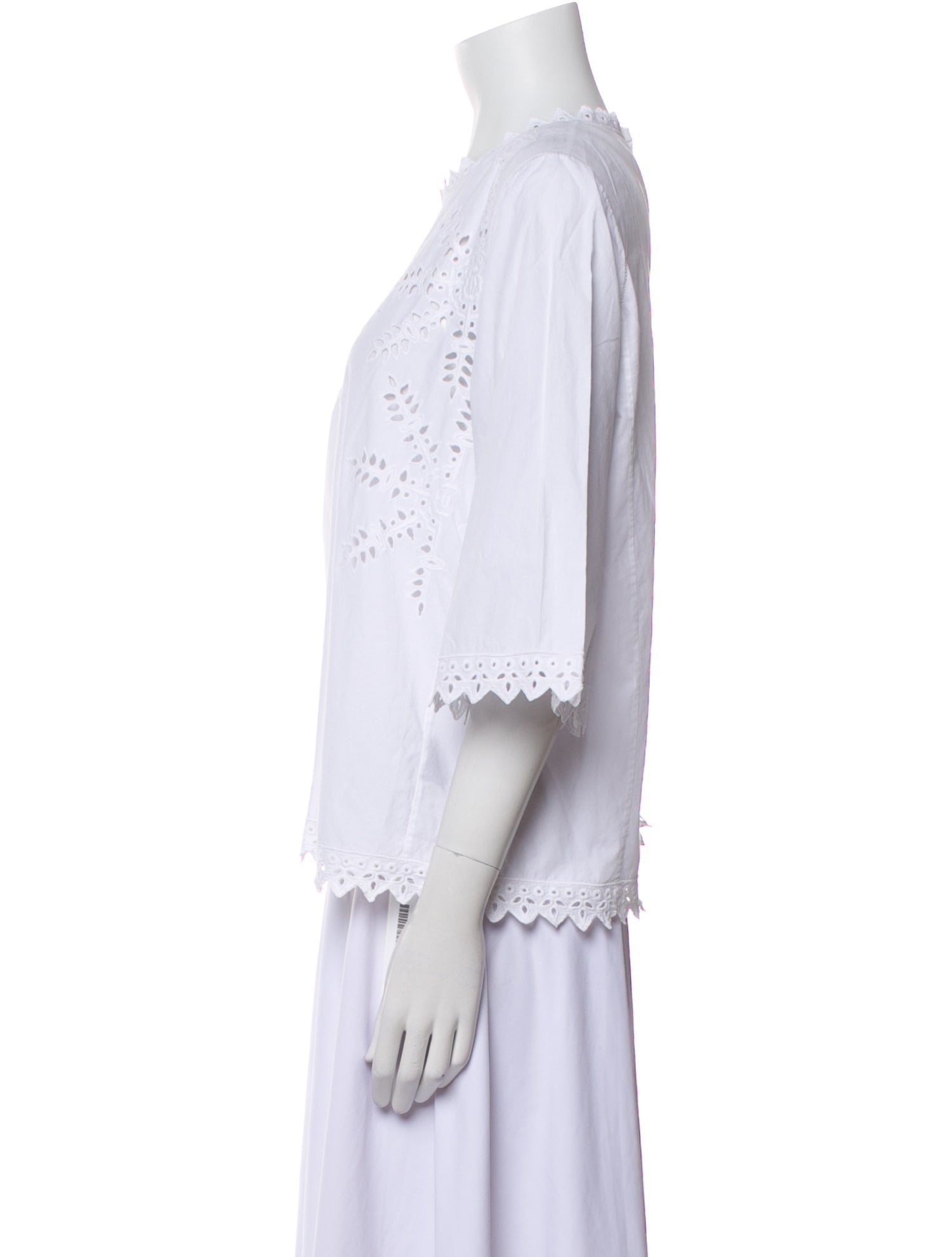 Étoile Isabel Marant Crew Neck Three-Quarter Sleeve Blouse