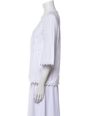 Étoile Isabel Marant Crew Neck Three-Quarter Sleeve Blouse